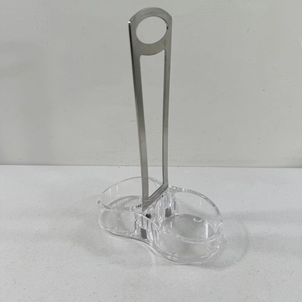 Pampered Chef Salt & Pepper Grinder Replacement Caddy Holder‎ Acrylic Stainless